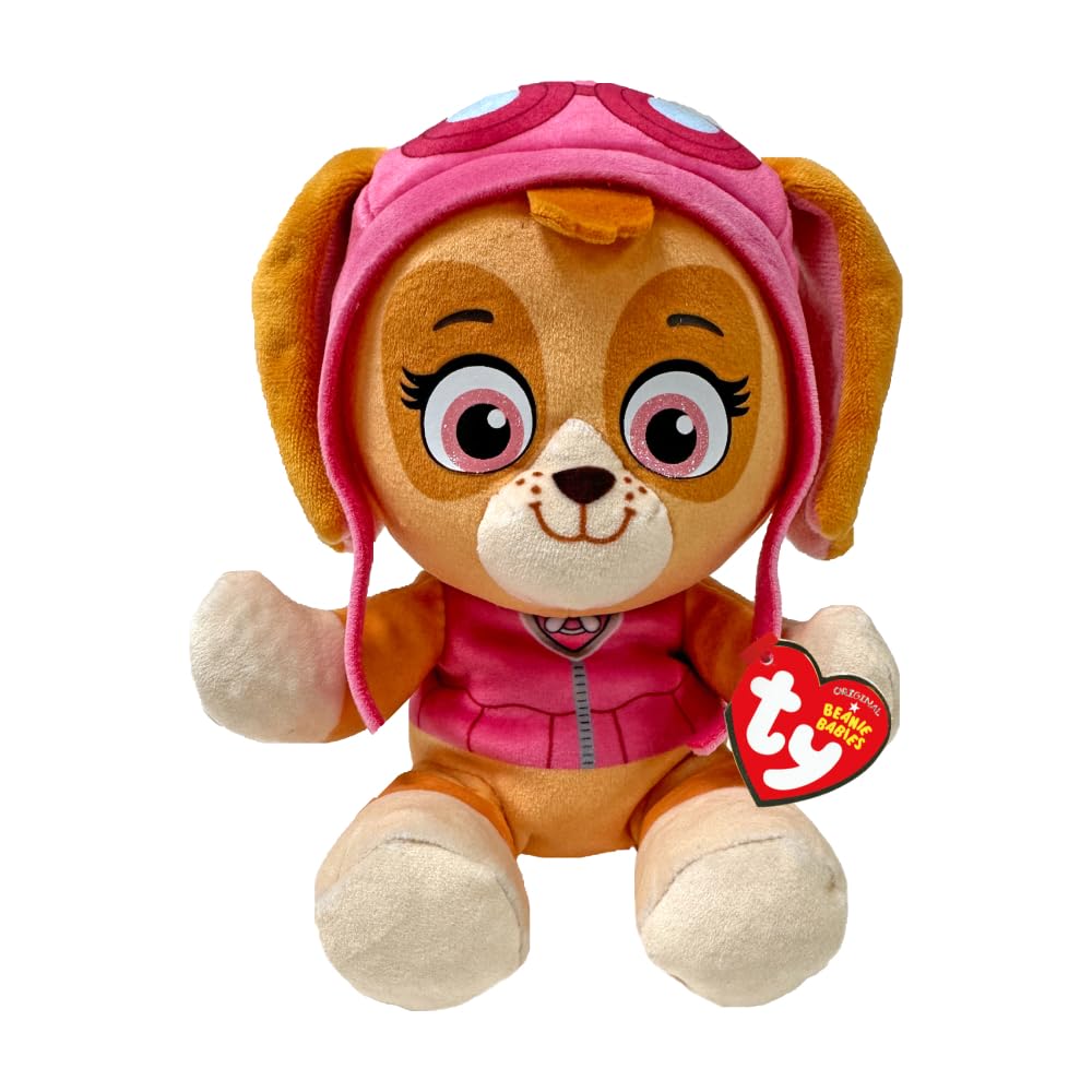 TY Skye Paw Patrol Soft Plush Toy for Kids, Cuddly Teddy, Collectible Stuffed Toy, Beanie Babies Range, Regular