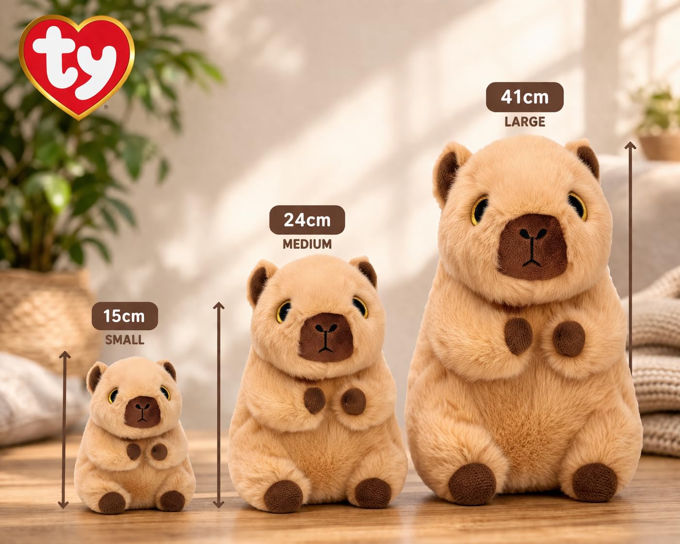 TY Lara Beanie Bellies 15cm Soft Plush Capybara Teddy – Collectible Stuffed Cuddly Toy Plushies – Brightly Coloured Soft Toy for Kids & Babies