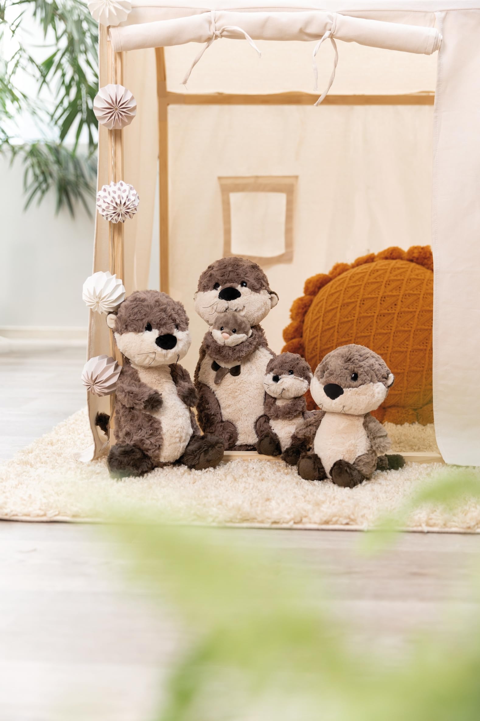 Nici 49156 Cuddly otter Oda 35cm grey dangling-Sustainable made plush, cute soft toy to cuddle and play with, for Children & adults, gift idea